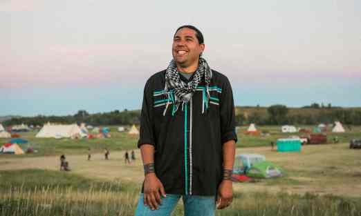 Dallas Goldtooth, currently from Chicago but originally from MN and SD, is with the Indigenous Environmental Network and is a #ClimateJustice activist. (photo: Josué Rivas, The Guardian)